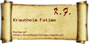 Krautheim Fatime névjegykártya